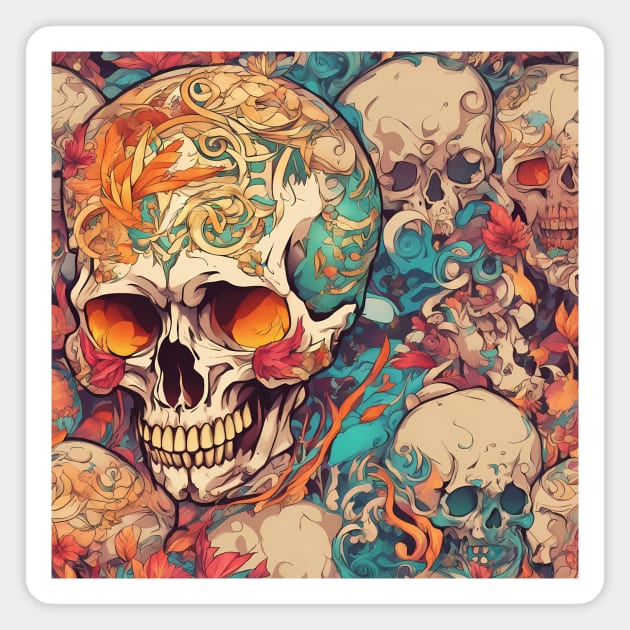 Skull Requiem Death Tattoo Magnet by animegirlnft
